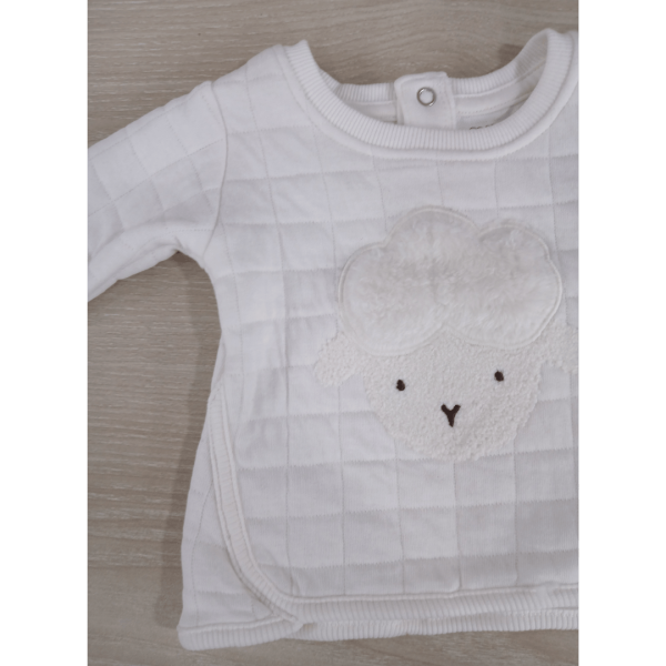 Baby Long-Sleeve Top with Adorable Sheep Embroidery – Soft and Warm - Image 2