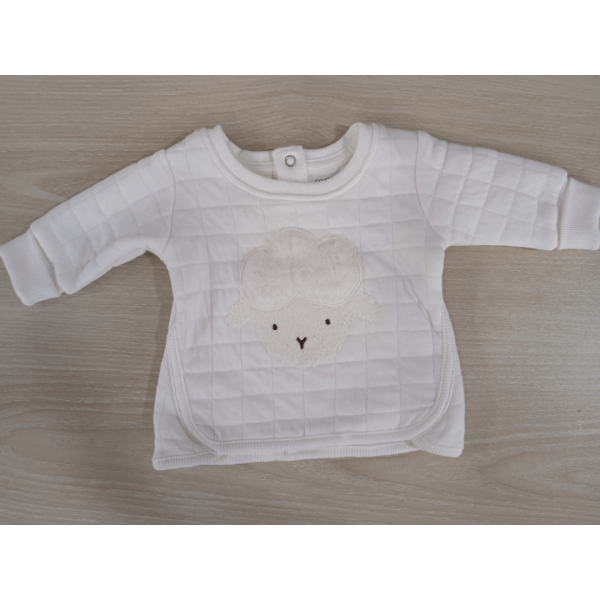 Baby Long-Sleeve Top with Adorable Sheep Embroidery – Soft and Warm